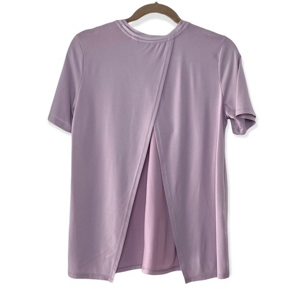 Fabletics Vivienne Cross back Mauve Tee. Size XS - Picture 2 of 10